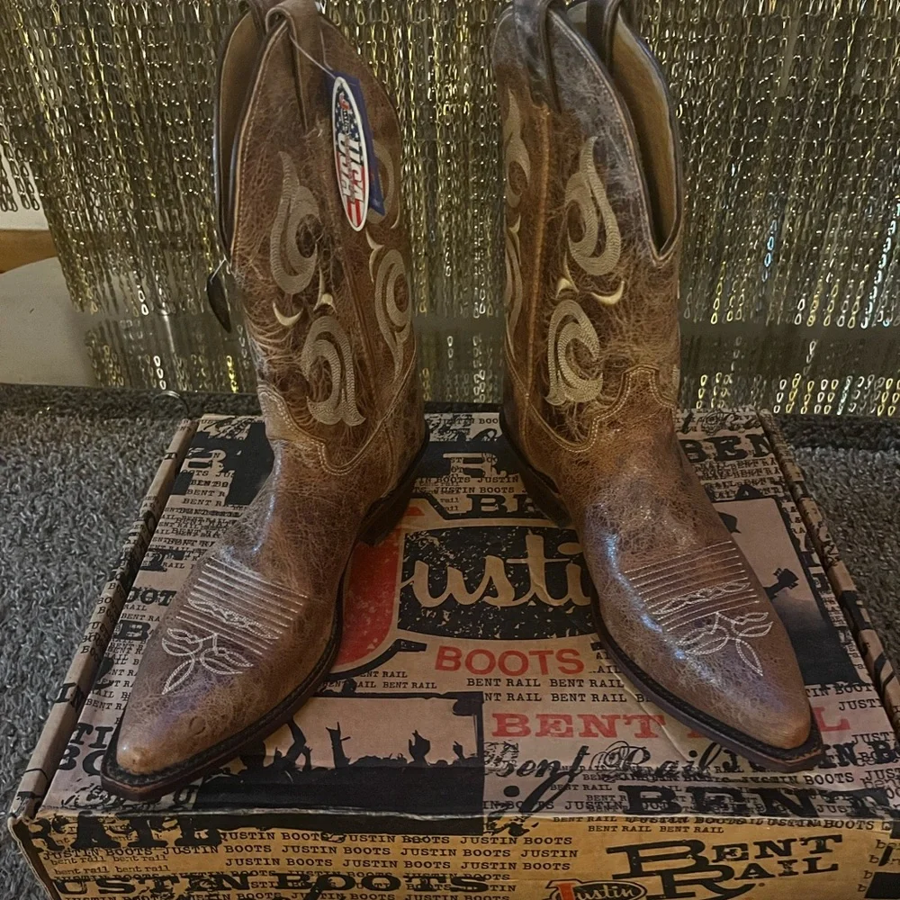 JUSTIN MEN’S RRENT RAIL WESTERN BOOT - Picture 5 of 8